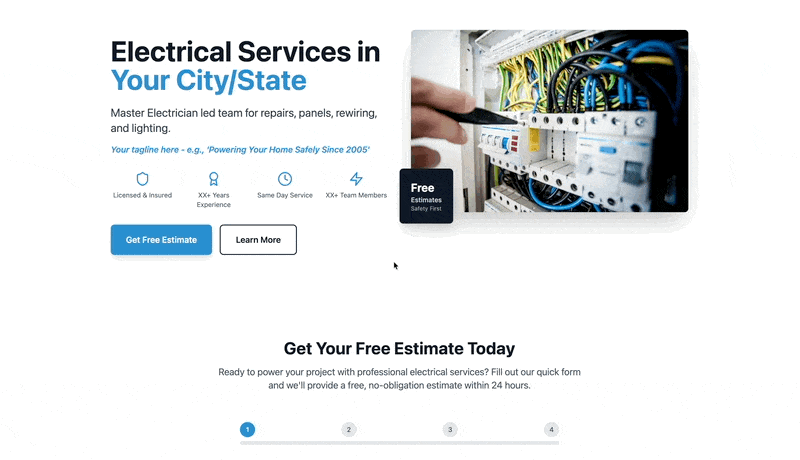 Template customization demo showing how easy it is to personalize colors, text, and branding